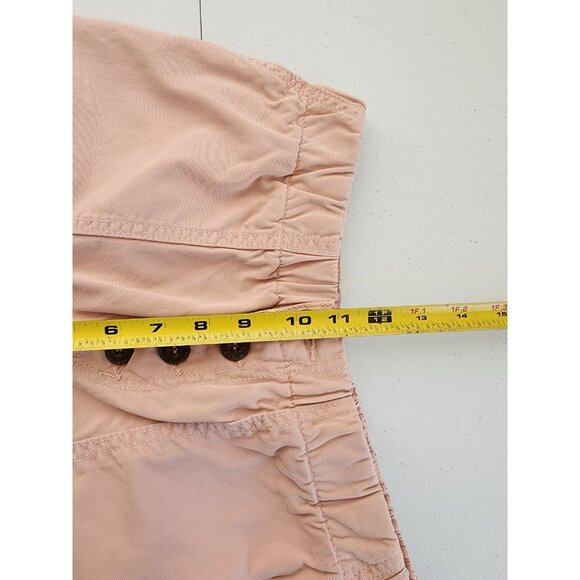 Free People Crop Pants Small Pink Champagne Cadet Jogger PullOn Cargo Fairy Boho - Picture 11 of 13
